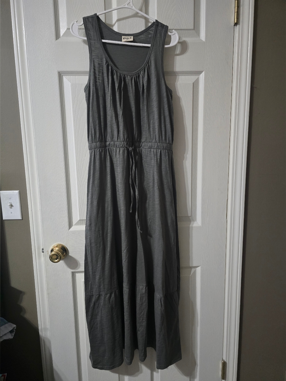 Pact Organic Cotton Relaxed Lightweight Slub Knit Tank Top Maxi Dress, EUC! - Picture 2 of 14